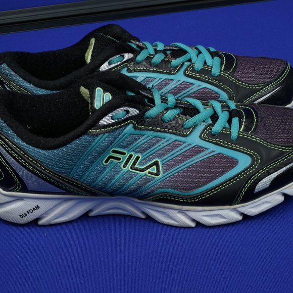 FILA Cool Max Women's 6 M Aqua Black Athletic Running Shoes DLS Foam - Picture 7 of 16
